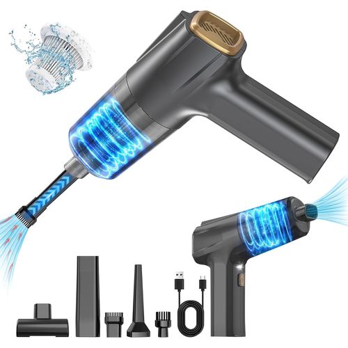 Aspirateur À Main Voiture: Portable Mini Aspirateur Voiture Sans Fil Puissant 8000Pa-Avec Rechargeable Batterie Lampe Led 2 Hepa Filtre