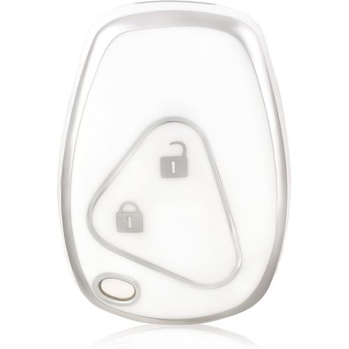 Etui Cles Coque De Clé Pour Renault Clio Modus Twingo Kangoo Master Trafic Dacia Logan Sandero Opel Protecteur Clé Voiture Couverture Clé Accessoire Voiture Clé À Télécommande,Blanc Argent