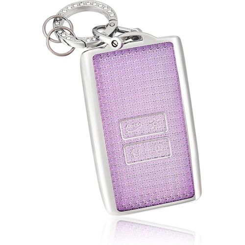Etui Cles Coque De Clé Pour Renault Clio Captur Dacia Duster Scenic Kadjar Megane Koleos Espace Zoe Arcan Protecteur Clé Voiture Avec Porte-Clés Accessoire Voiture Clé À Télécommande,Violet