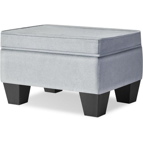 10¿ Petit Repose-Pieds Ottomane,Repose-Pieds Rectangulaire En Lin Tabouret Avec Assise Rembourrée Et Pieds En Plastique,Puff Bas Repose-Pieds Pour Salon Chambre Fauteuil,Gris Wbd008g