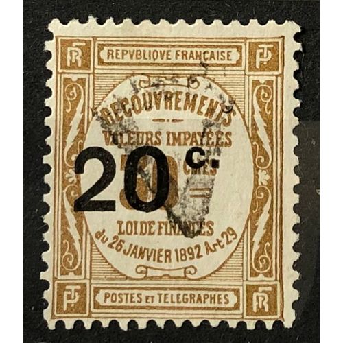 Taxe Recouvrement - Valeurs Impayées - 20c / 30c Bistre (Très Joli N° 49) Obl - France Année 1917 - Brn83 - N33231