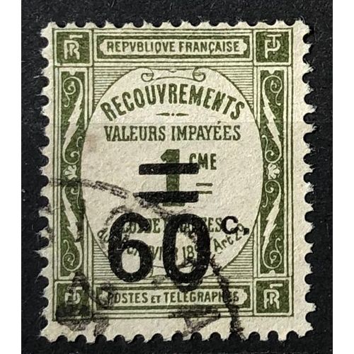 Taxe Recouvrement - Valeurs Impayées - 60c / 1c Olive (Très Joli N° 52) Obl - France Année 1926 - Brn83 - N33234