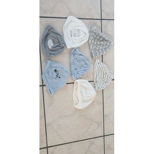 Lot De 7 Bonnets Bébé Naissance 1 Mois