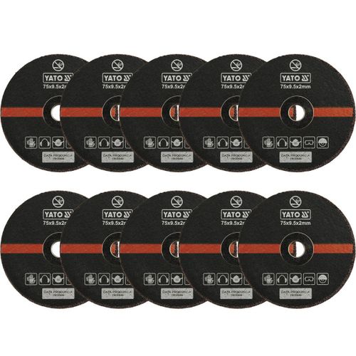 LOT 10 DISQUES 75 X 2 X 10 mm A TRONCONNER POUR MEULEUSES PNEUMATIQUES