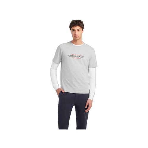 T Shirt Guess Original American Homme Gris