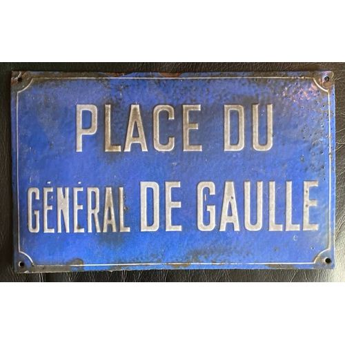 Plaque Émaillée "Place Du General De Gaulle "