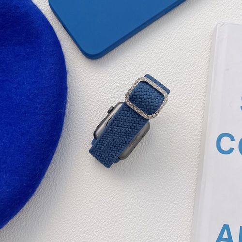 Nouvelle Série Klein Blue Adaptée À L'apple Watch 8, Bracelet De Montre Apple 7 S9s8654 Génération Se Modèle Féminin-Boucle Tressée En Argent - 38 Mm/41 Mm/40 Mm