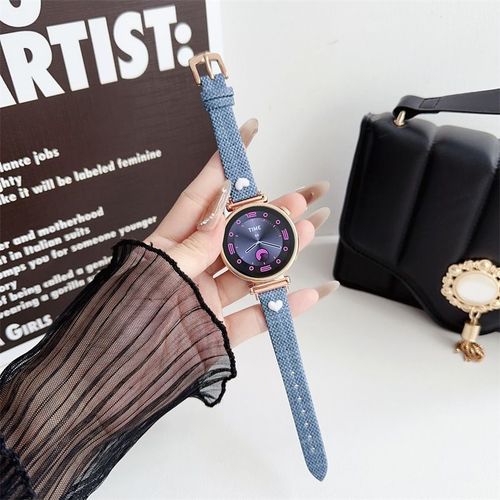 Toile Adaptée Au Bracelet De Montre Huawei Gt4, Montre Gt3pro, Montre Connectée Gt2 Pour Femme 41 Mm, Honor Magic2-Montre Connectée Canvas Love Slim Fit ¿ Bleue-Watch4pro 48 Mm ¿22 Mm¿