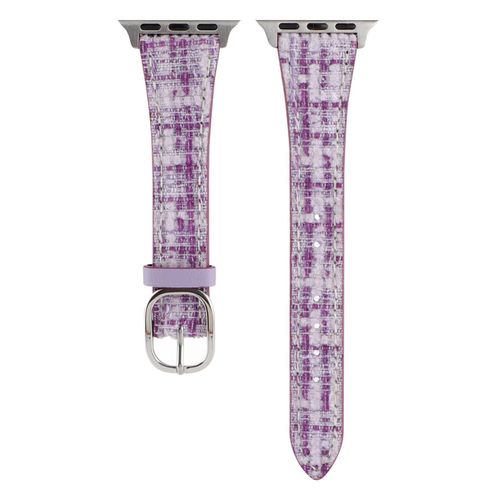 Applicable Au Bracelet De Montre Apple Iwatch8 Xiaoxiang Style Bracelet À Carreaux En Peluche Apple Watchs9 Génération Se41-Violet Clair - 38 Mm/40 Mm/41 Mm