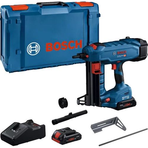 Cloueur sans-fil GNB 18V-40 - BOSCH - avec 2 batteries 18V 4.0Ah - chargeur - L-Boxx - 06019L7005