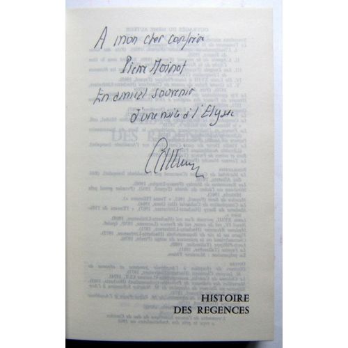 Castries Duc De. Histoire Des Régences Envoi Signe A L'academicien P. Moinot