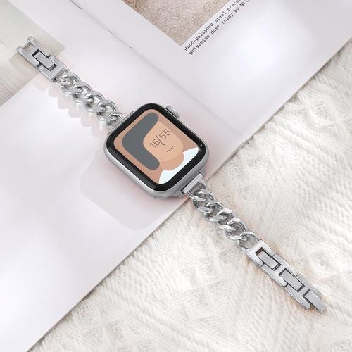 Compatible Avec Le Bracelet Apple Watch 7 Xiaoxiangfeng S6, Bracelet Magnétique Pour Apple Watch S6, Iwatch 7/6/5/4/3s-Bracelet De Montre Style Chanel - Argent - 45 Mm Pour Apple Watch Series 7