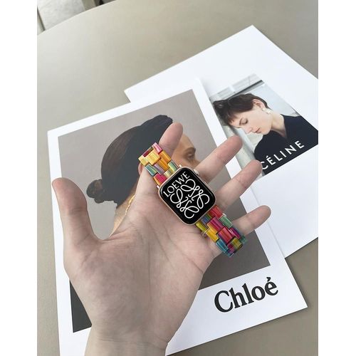 Résine Créative De Haute Qualité Adaptée Au Bracelet De Montre Apple Iwatch7, Apple Watch 6543 Génération Se, Mode Homme Et Femme-Couleur Arc-En-Ciel - 38 Mm 1/2/3 Génération