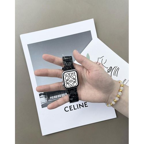 Résine Créative De Haute Qualité Adaptée Au Bracelet De Montre Apple Iwatch7, Apple Watch 6543 Génération Se, Mode Homme Et Femme-Fleur Noire - 38 Mm 1/2/3 Génération