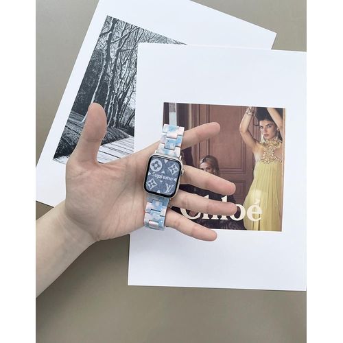 Résine Créative De Haute Qualité Adaptée Au Bracelet De Montre Apple Iwatch7, Apple Watch 6543 Génération Se, Mode Homme Et Femme-Bleu Ciel - 41 Mm (7e Génération)