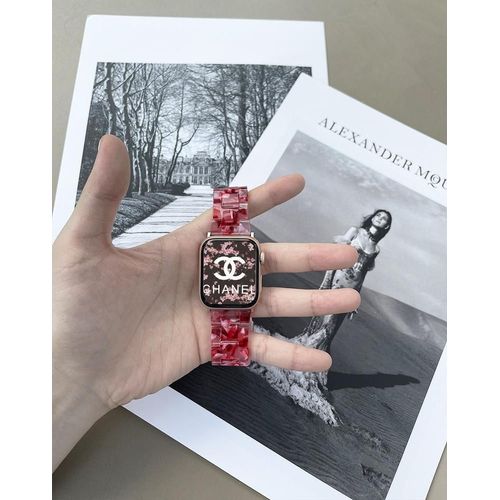 Résine Créative De Haute Qualité Adaptée Au Bracelet De Montre Apple Iwatch7, Apple Watch 6543 Génération Se, Mode Homme Et Femme-Rose-41 Mm (7e Génération)