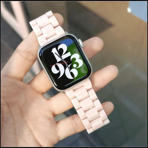 Résine Bonbon Adaptée À L'apple Watch S7 Iwatch23456 Génération Se Bracelet De Transport Léger Femme-Rose Clair - 41 Mm - 7e Génération