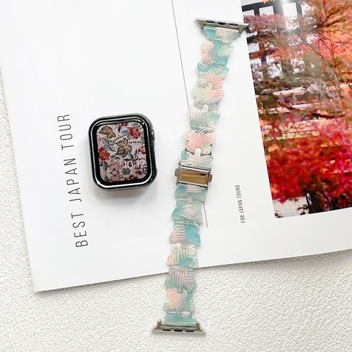 Niche En Métal En Résine Papillon Magique Pour Iwatch 6 Génération 75, Compatible Avec Apple Watch Apple Watch 8 Se-Motif De Poudre Bleue - 42 Mm/44 Mm/45 Mm/49 Mm