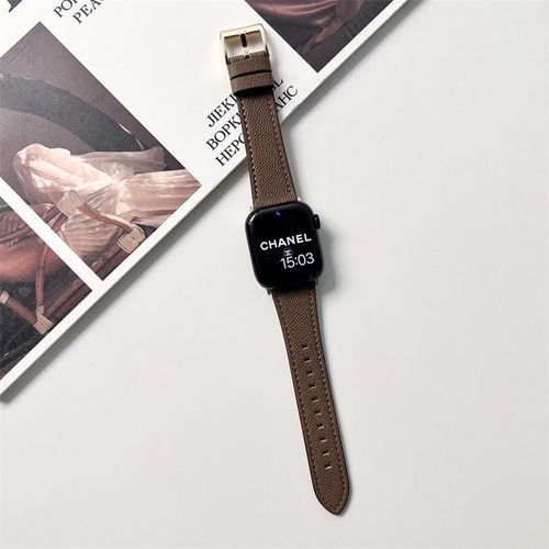 Nouveaux Modèles Iwatch En Peau De Mouton Souple Starlight Pour Hommes Et Femmes, Adaptés À La Génération S78 Apple Watch 456se-Boucle En Or Marron - Compatible Avec : Iwatch 1/2/3 Génération 42 Mm