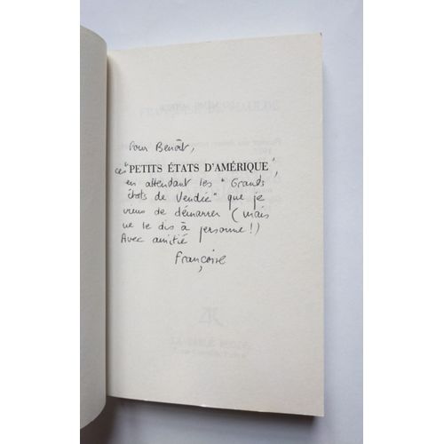 Françoise De Maulde Petits États D'amérique Avec Envoi Autographe Signé 1994 La Table Ronde