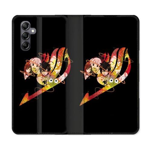 Housse Cuir Portefeuille Pour Samsung Galaxy S24 Fe Manga Fairy Tail Logo Noir
