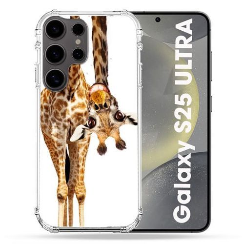 Coque Renforcée Pour Samsung Galaxy S25 Ultra Animal Girafe Blanche