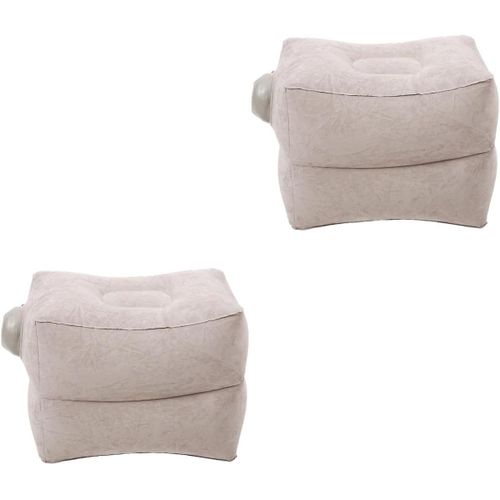 2 Pièces Tapis Gonflable Oreiller Voiture Corps Tabouret Gonflable Structure Gonflable Travel Pillow Repose-Pieds D'avion Repose-Pieds Gonflable Pour Les Voyages En Avion Pvc Grey