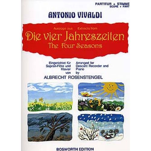 Antonio Vivaldi : Die Vier Jahreszeiten (Auszüge) Für Sopranblockflöte Und Klavier - Set Flûte À Bec Soprano Et Piano 9790201621012 Bwh4032 9783936026559