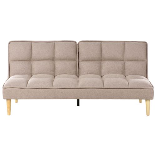 Canapé Convertible 3 Places En Tissu Marron Clair Siljan