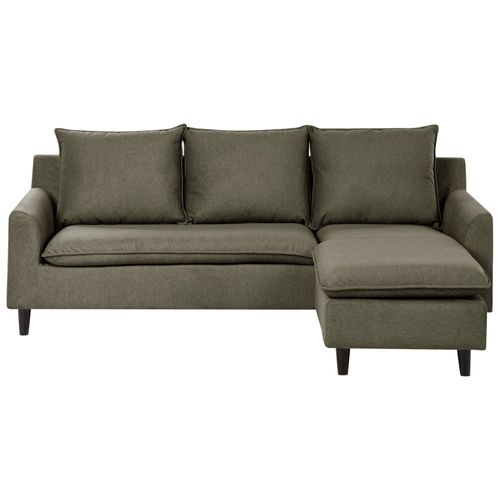 Canapé D'angle À Gauche En Tissu Vert Foncé Elvenes
