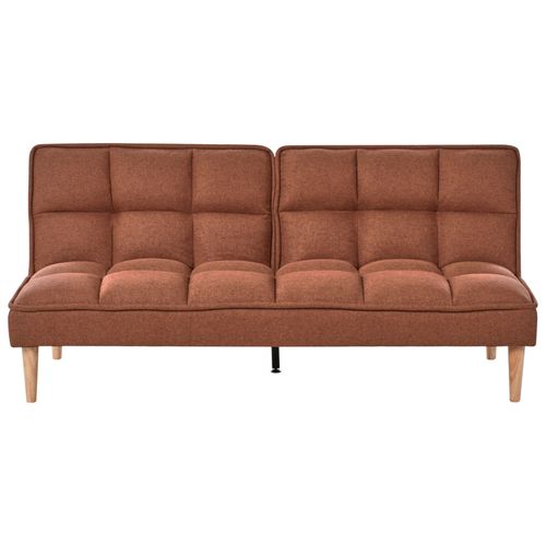 Canapé Convertible 3 Places En Tissu Marron Doré Siljan
