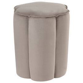 Pouf En Velours Taupe Tappen