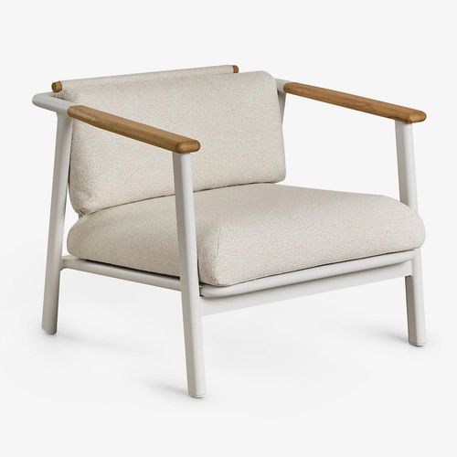 Fauteuil De Jardin Yervin En Aluminium Et Tissu Bouclé