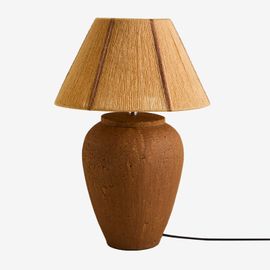 Lampe De Table Verena En Laine Et Terre Cuite