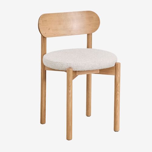 Lot De 4 Chaises De Salle À Manger Rembourrées En Chêne Bianca Bois Naturel