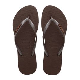 Havaianas Slim Logo Metallic Colour Marron