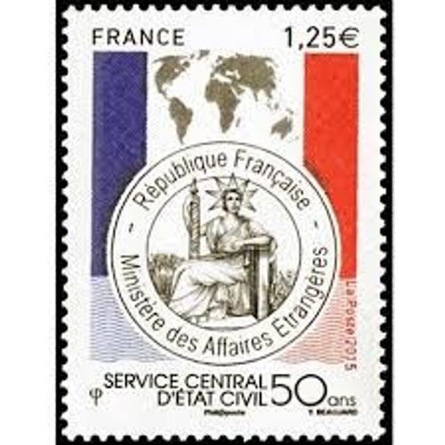 Centenaire Du Service Central D'état Civil Année 2015 N° 4959 Yvert Et Tellier Luxe