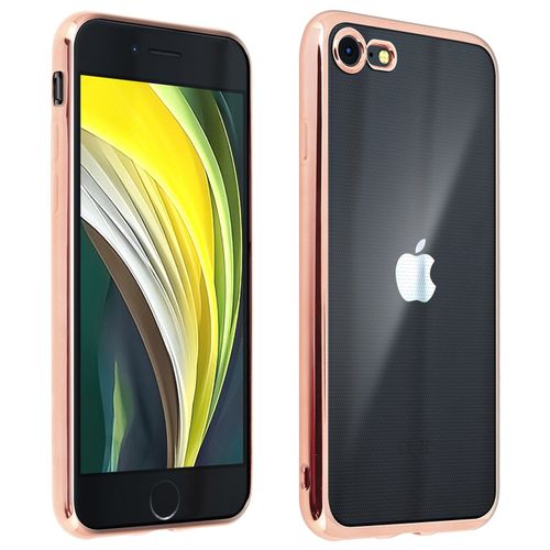Coque Iphone Se 2020/8/7 Flexible Contour Chromé Dos Transparent Akashi Rose