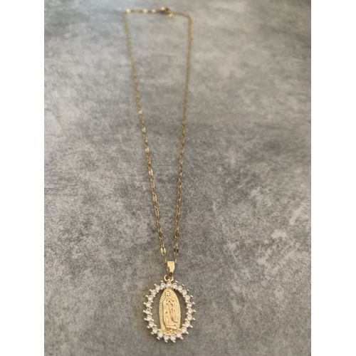 Collier Croix Dore En Acier Inoxydable 