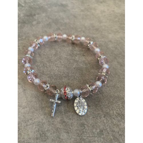 Bracelet Croix Rose 