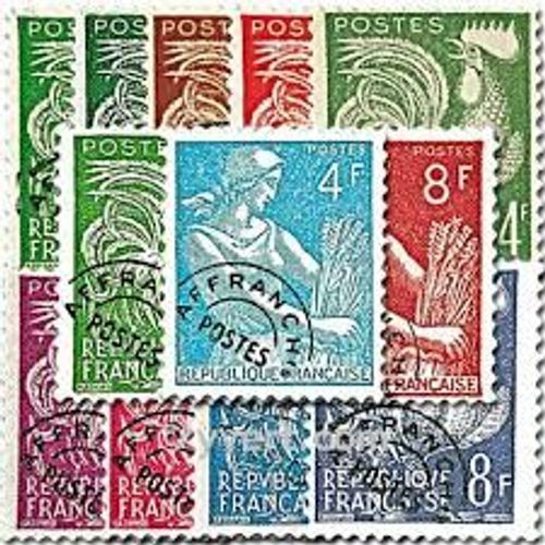 Type Coqs Et Moissonneuse Série Complète Année 1953 Timbres Préoblitérés N° 106 107 108 109 110 111 112 113 114 115 116 117 118 Yvert Et Tellier Luxe