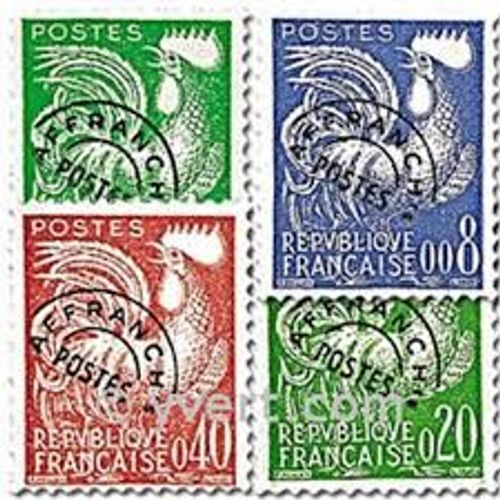 Type Coq Série Complète Année 1960 Préoblitérés N° 119 120 121 122 Yvert Et Tellier Luxe