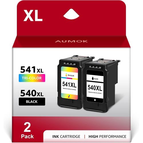 Cartouches D'Encre Pg-540Xl Cl-541Xl Remanufacturées Compatibles Pour Cartouche Canon 540 541 Xl Pour Pixma Ts5150 Ts5151 Mg4250 Mg3650S Mg3600 Mx475 Mx455(1 Noir & 1 Tricolore)