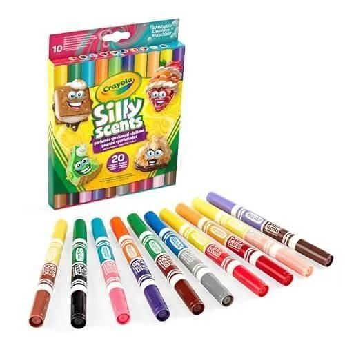 Crayola - Silly Scents, Feutres Parfumes Lavables Double Pointe Maxi,