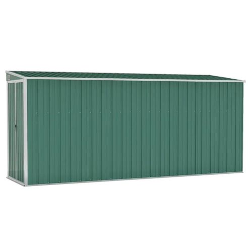 Abri De Jardin Mural Vert 118x382x178 Cm Acier Galvanisé