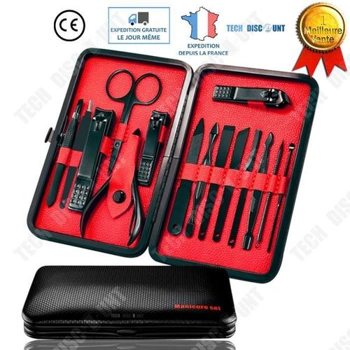 Set de coupe manucure TD® Ensemble de 15 pièces Acier inoxydable de haute qualité Set de soins personnels