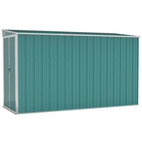Abri De Jardin Mural Vert 118x288x178 Cm Acier Galvanisé