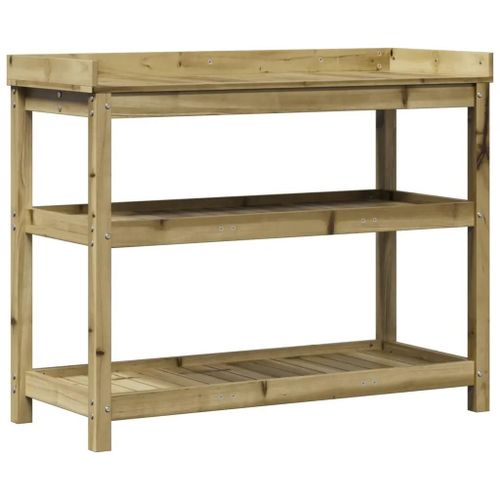 Table De Rempotage Avec Étagères 108x45x86,5 Cm Bois Massif Pin