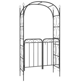 Arche De Jardin Avec Portail Noir 108x45x235 Cm Acier