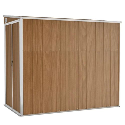 Abri De Jardin Mural Marron 118x194x178 Cm Acier Galvanisé